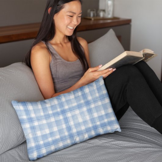 Roze in witte Waterverf Gingham Gingham Gecontkere Kussensloop