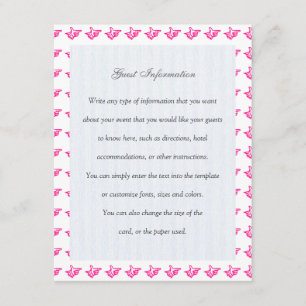 Roze index informatiekaartje