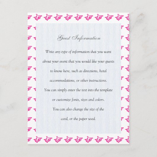 Roze index informatiekaartje (Voorkant)