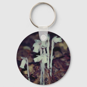 Roze Indian Pipe-wildbloemen Natuur Sleutelhanger
