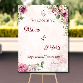 Roze Indiase verlovingswelkom bord Poster