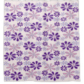 roze Indigo Flower Doodle Pattern Douchegordijn (Voorkant)