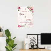Roze Indisch verloving welkom bord Poster (Thuiskantoor)