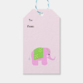 Roze Indische Olifant Cadeaulabel (Voorkant)