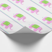 Roze Indische Olifanten Cadeaupapier (Hoek)