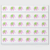 Roze Indische Olifanten Cadeaupapier (Vlak)