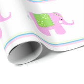 Roze Indische Olifanten Cadeaupapier (Rol Hoek)