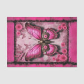 Roze Industriële Vlinder met Bloemen Decoupage Tissuepapier (Voorkant)