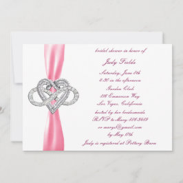 Roze Infinity Hart Bruids Douche Uitnodiging