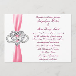 Roze Infinity Hart Bruiloft Uitnodiging