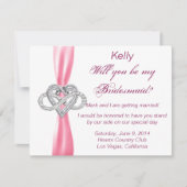 Roze Infinity Heart Bridesmaid Kaart (Voorkant)