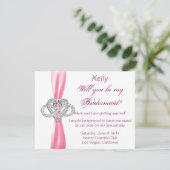 Roze Infinity Heart Bridesmaid Kaart (Staand voorkant)