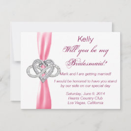 Roze Infinity Heart Bridesmaid Kaart