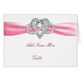 Roze infinity Heart Wedstrijd Table Place card