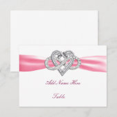 Roze infinity Heart Wedstrijd Table Place card Kaart (Voorkant / Achterkant)