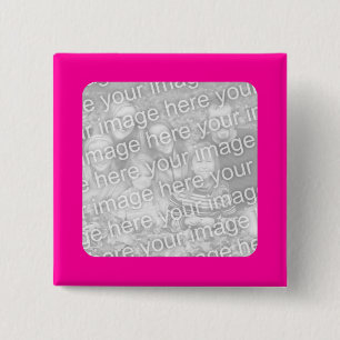 Roze ingelijste vierkante foto Button