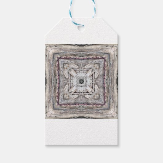  roze ingesloten Aztec geïnspireerd patroon Cadeaulabel (Voorkant)