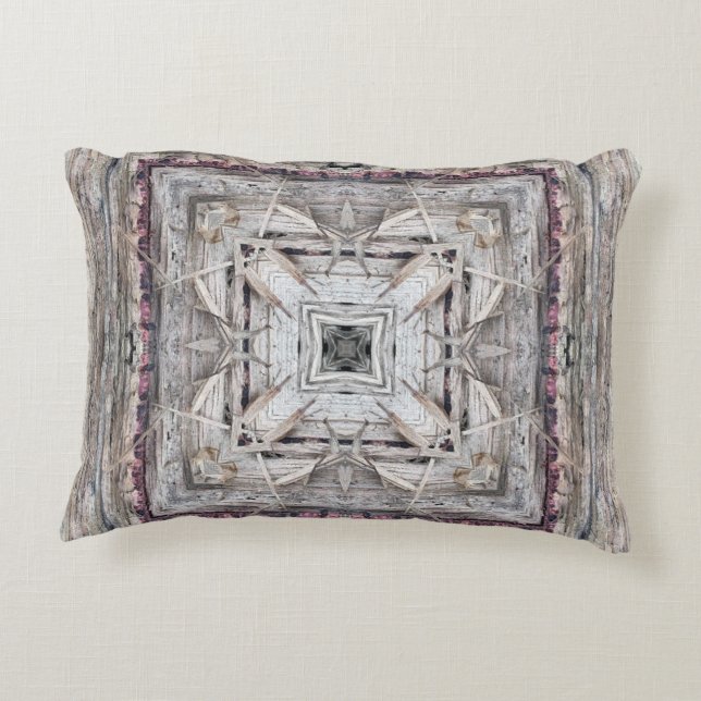  roze ingesloten Aztec geïnspireerd patroon Decoratief Kussen (Achterkant)