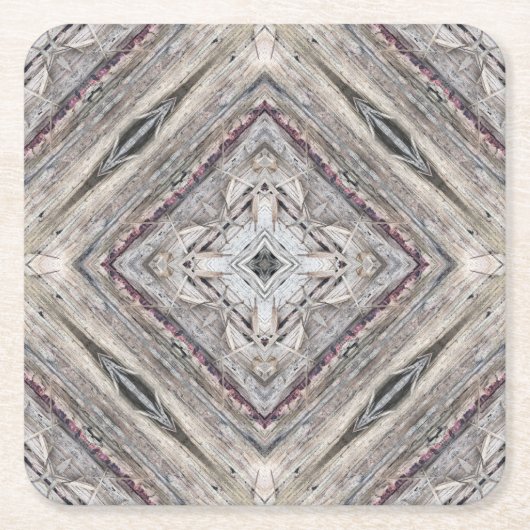  roze ingesloten Aztec geïnspireerd patroon Kartonnen Onderzetters (Voorkant)