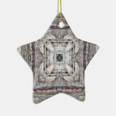  roze ingesloten Aztec geïnspireerd patroon Keramisch Ornament (Rechts)