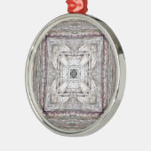  roze ingesloten Aztec geïnspireerd patroon Metalen Ornament (Links)