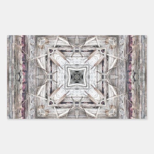 roze ingesloten Aztec geïnspireerd patroon Rechthoekige Sticker (Voorkant)