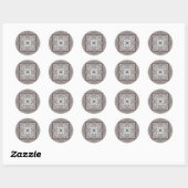  roze ingesloten Aztec geïnspireerd patroon Ronde Sticker (Vel)