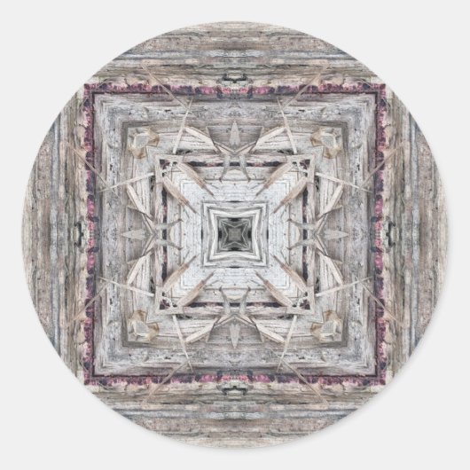  roze ingesloten Aztec geïnspireerd patroon Ronde Sticker (Voorkant)