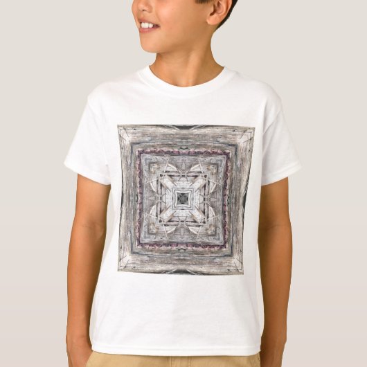 roze ingesloten Aztec geïnspireerd patroon T-shirt (Voorkant)