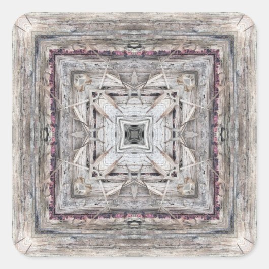  roze ingesloten Aztec geïnspireerd patroon Vierkante Sticker (Voorkant)