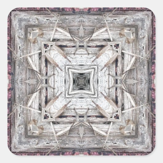  roze ingesloten Aztec geïnspireerd patroon Vierkante Sticker (Voorkant)