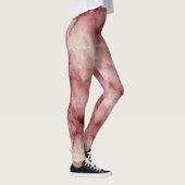 Roze Ingewikkelde Marmer Patroon Leggings (Rechts)