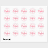 Roze Initiaal Letter Aangepaste naam Ronde Sticker (Vel)