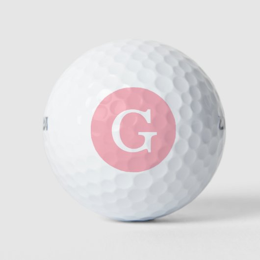 Roze Initiaal Monogram Golfballen (Voorkant)