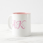 Roze Initiaal Monogram Mok - ! (Voorkant links)