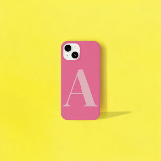 Roze Initiaal Naam Gepersonaliseerd Monogram Ontwe Case-Mate iPhone 14 Hoesje