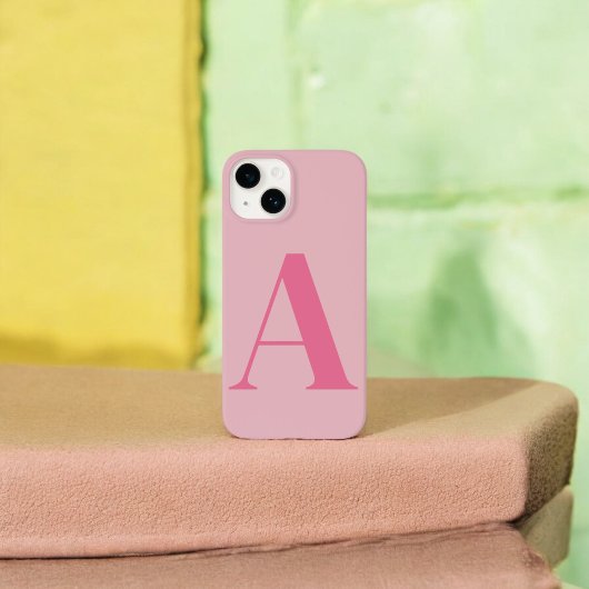 Roze Initiaal Naam Gepersonaliseerd Monogram Ontwe Case-Mate iPhone Case