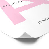 Roze Initiaal naam gepersonaliseerd Poster (Hoek)