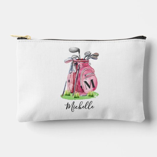 Roze Initiaal naam monogram Etui (Voorkant)