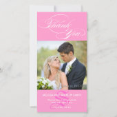 ROZE INITIAAL SCRIPT BRUILOFT BEDANKT FOTOKAART (Voorkant)