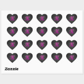 Roze Initiaal van de Glittery - K Hart Sticker (Vel)