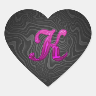 Roze Initiaal van de Glittery - K Hart Sticker