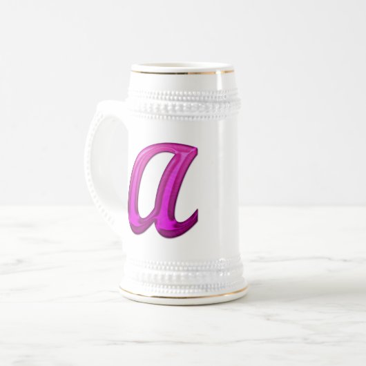 Roze Initiaal van de Glittery - M Bierpul (Voorkant links)