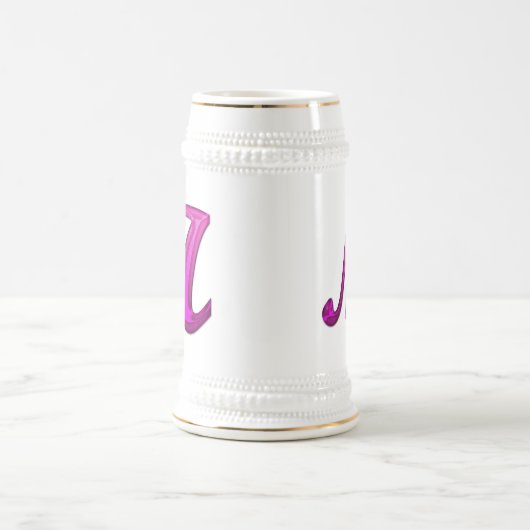 Roze Initiaal van de Glittery - M Bierpul (Center)