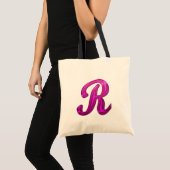 Roze Initiaal van glitterij - R Tote Bag (Voorkant (product))