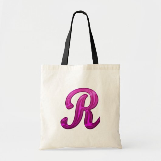 Roze Initiaal van glitterij - R Tote Bag (Voorkant)
