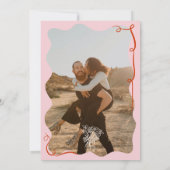 Roze initialen handgetekende geïllustreerde foto's kaart (Achterkant)