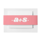 Roze initialen retro groovy 70s geïnspireerd bruil uitnodigingen wikkel (Voorkant Voorbeeld)