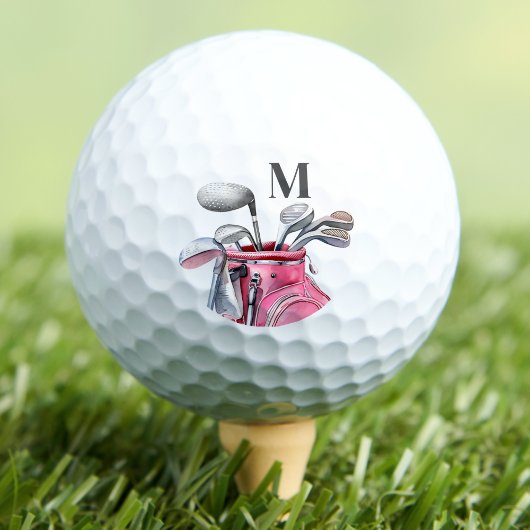 Roze Initiële Monogram Golfballen