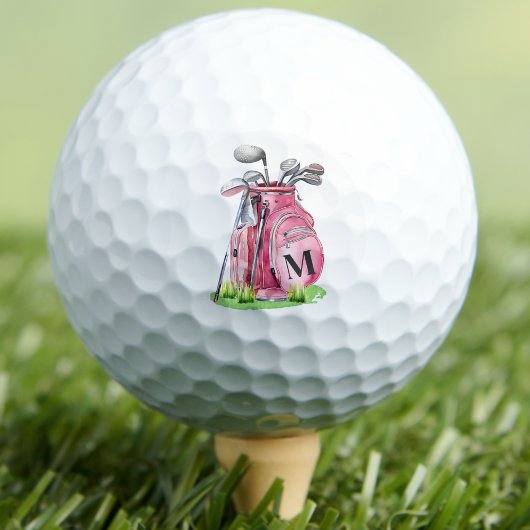 Roze Initiële Monogram Golfballen